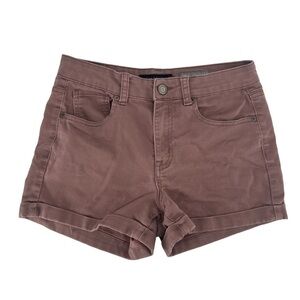 Aeropostale Mauve High Waisted MIDI Cuffed Hem Jean Shorts Size 4 Women’s